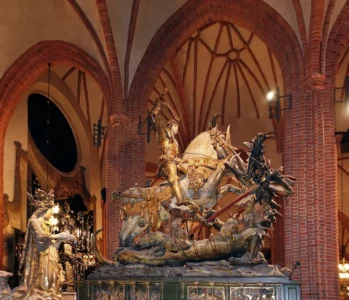Aziz George Ve Ejderha , Storkyrkan Stockholm, M.1490 (Louvre Müzesi)
