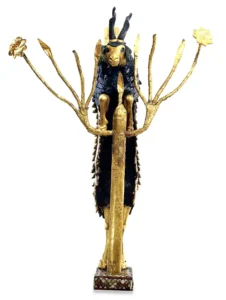 Çalılıktaki Koç - MÖ. 2600 Altın, Lapis Lazuli, Gümüş, Kabuk, Bitüm, Bakır Alaşımı Ve Kırmızı Kireç Taşı, Güney Irak'taki Ur Kraliyet Mezarları'ndan (Louvre Müzesi)