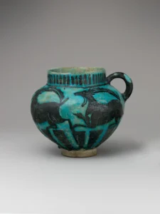 Dağ Keçili Temalı Toprak Kupa - İran XII. YY. (metmuseum)