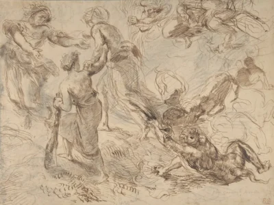 Dehanın Kıskançlığa Karşı Zaferi (Eugene Delacroix) M.1851