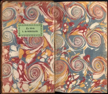 Fransa'da Ciltlenmiş Bir Kitabın Ebrulu Son Sayfası M. 1735