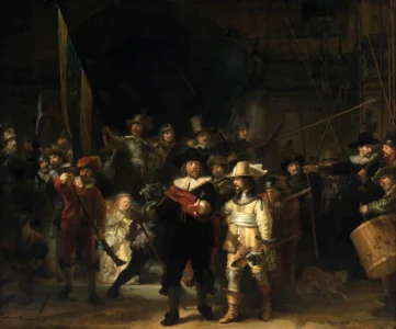 Gece Devriyesi Yağlıboya Tablosu, Yüzbaşı Frans Banning Cocq Ve Teğmen Wilhelm Van Ruytenburgh'un Şirketi'nin Subayları ve Adamları (Rembrandt,) M.1642