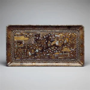 Genji Hikayesi Sahneli Sedef Tepsi - Edo Dönemi Japonya XVII. YY (metmuseum)