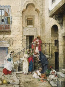 Harem Avlusunda Kadınlar (Daniel Israel) Austrian 1859