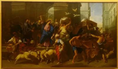 İsa Ve Les Marchands Du Tapınağı Tablosu (Jouvenet Jean) M.1714 (Louvre Müzesi)