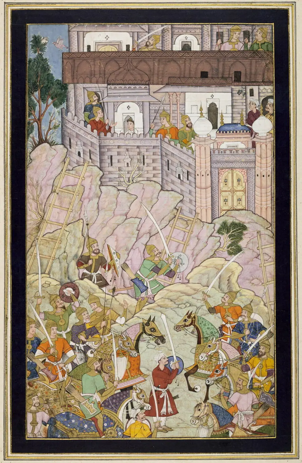 Kale Kuşatması Minyatür - Hindistan XVII. YY. (Louvre Müzesi)