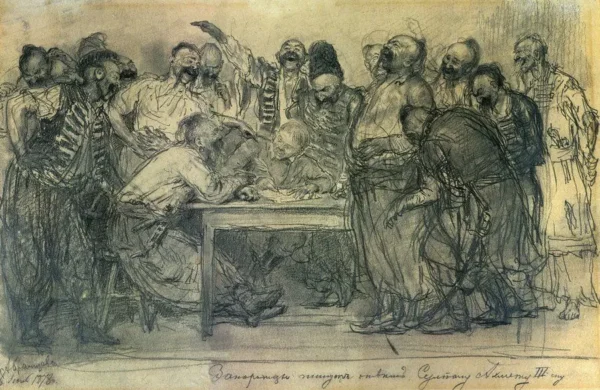 Kazaklar T&uuml;rk Sultanına Mektup Yazıyor (İlya Efimovich Repin) M.1878