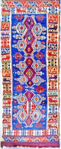 Konya yöresinde Dokunmuş, Bereket, Eli Belinde, Kaz Ayağı, Koç Motifleri Taşıyan XIX. Yüzyıla Ait Kilim (İstanbul Vakıflar Halı ve Kilim Müze