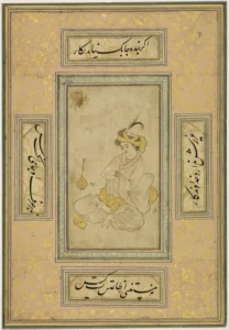 Kürk Şapkalı Genç Minyatür - Hindistan - XVII. YY. (Louvre Müzesi)