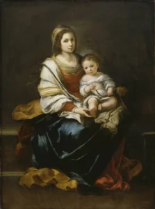 La Vierge Ve Çocuk Yağlıboya Tablosu (Murillo Bartolome Esteban) M.1648 (Louvre Müzesi)