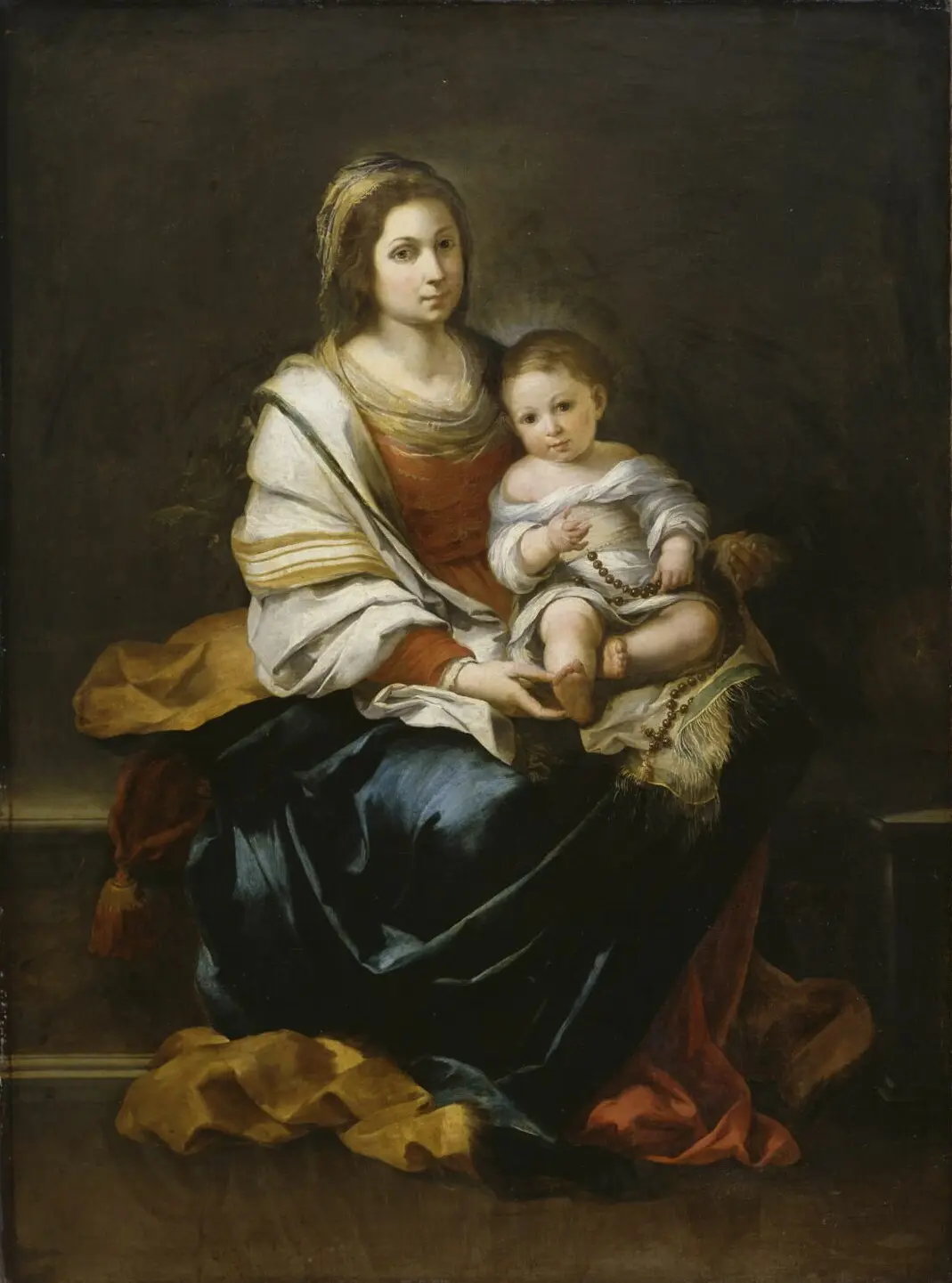La Vierge Ve Çocuk Yağlıboya Tablosu (Murillo Bartolome Esteban) M.1648 (Louvre Müzesi)