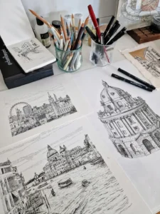 Londra - Oxford Ve Venedik Çizimleri (Yukiko Futamura)