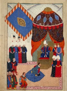 Macar Veliaht Prensi Zsigismond Janos'un 29 Haziran'da 1. Süleyman tarafından kabulü - Nakkaş Osman XVI. YY.