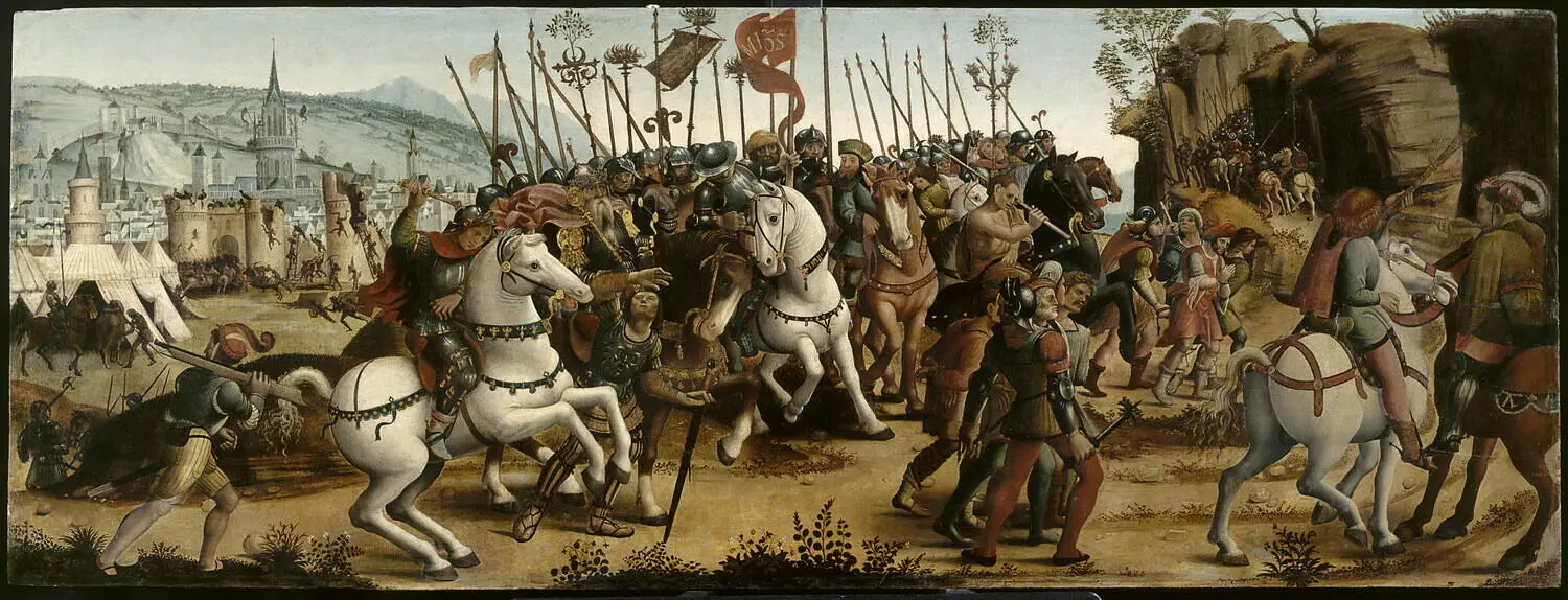 Minos'un Atina Ödülü, Giritli Androginos'un Oğlunun İntikamı Tablosu (Maitre Des Cassoni Campana) İtalya XVI. YY. (Louvre Müzesi)