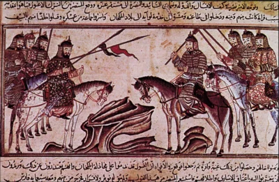 Moğol Savaşçıları, Rashīd Al-Dīn'in Dünya Tarihi'nden Minyatür, 1307 (Edinburg Üniversitesi)