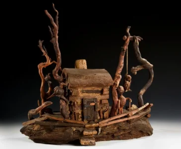 Odun, Sicim, Deri Ve Ahşap Ev Heykeli - Russell Gillespie M.1972 (American Art Museum)
