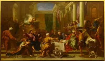 Simon'da Yemekler (Jouvenet Jean) Fransa M.1644 (Louvre Müzesi)