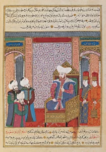Tâcü’t-Tevârîh’ten Minyatürlü Bir Sayfa (İÜ Ktp., TY, nr. 5970, vr. 53b)