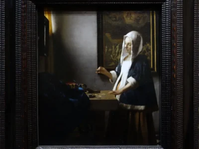 Terazi Tutan Kadın Yağlıboya Tablosu (Johannes Vermeer) M.1664