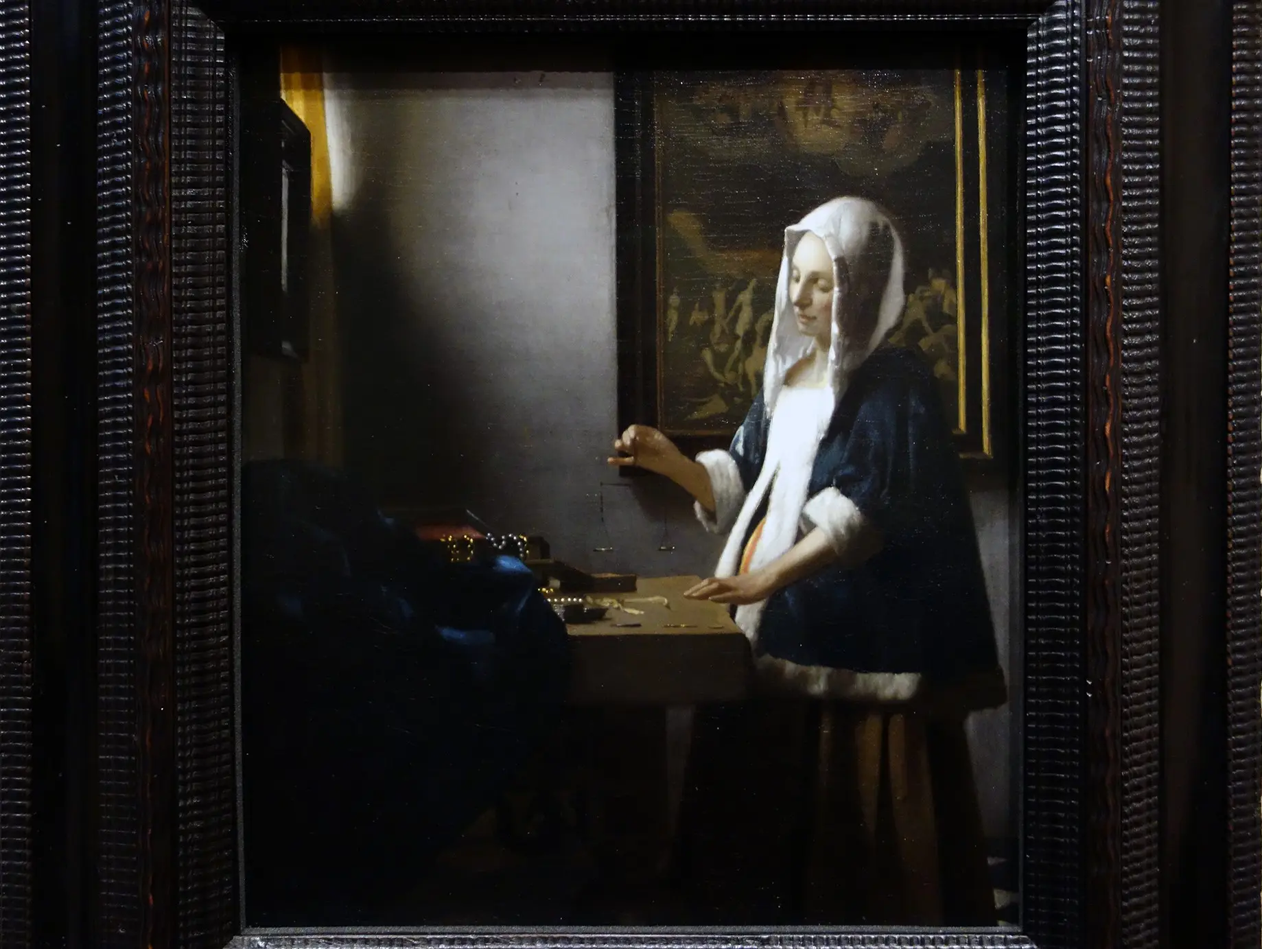 Terazi Tutan Kadın Yağlıboya Tablosu (Johannes Vermeer) M.1664